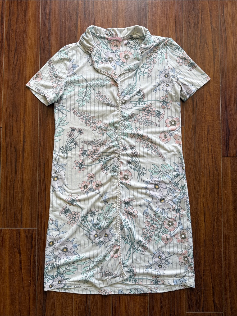 La Vie En Rose button down nightgown